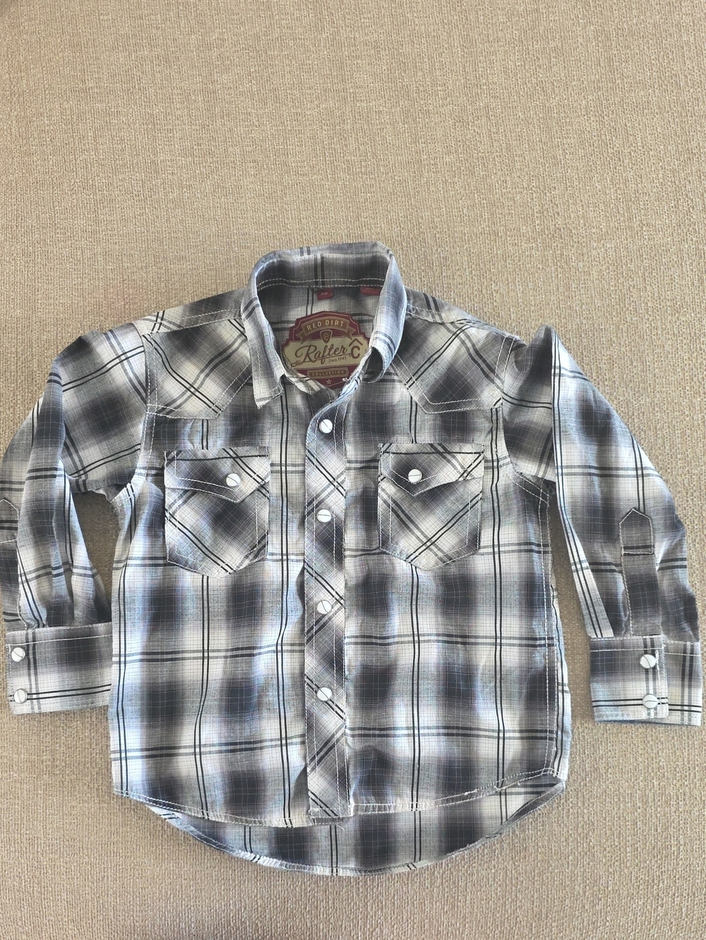Rafter Boys' Grey Plaid Button-Down Shirt